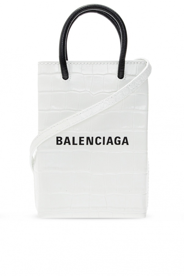 Shopping phone holder Balenciaga SchaferandweinerShops Japan stripe crossbody bag